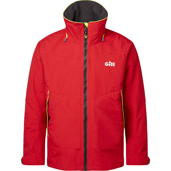 2023 Gill Mens OS3 Coastal Jacket OS32J - Red - Sailing - Sailing